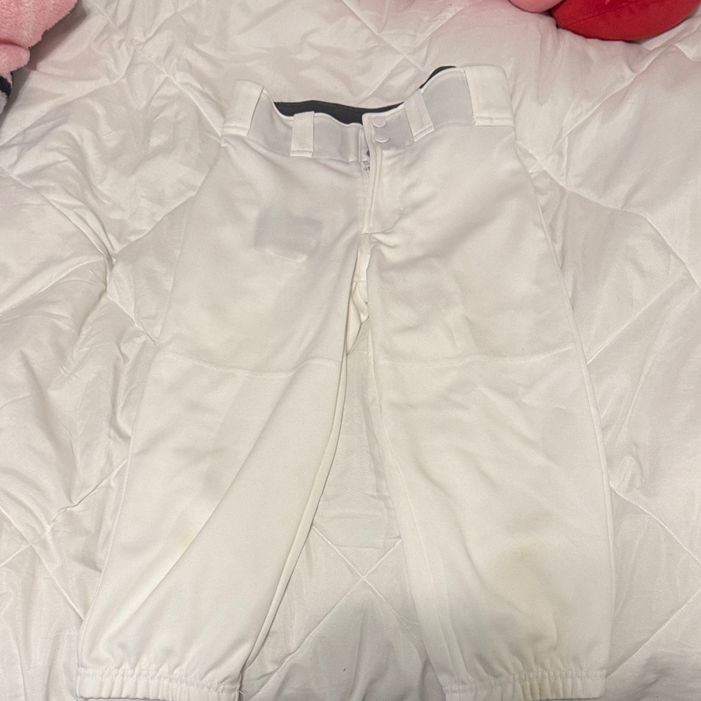 Kids White Softball Pants